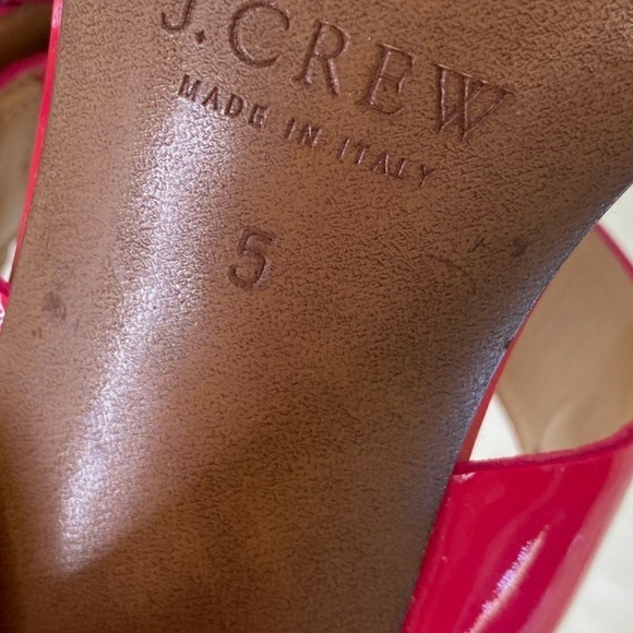 J.Crew Made in Italy Bright pink patent heeled sandals size 5 - Picture 3 of 8